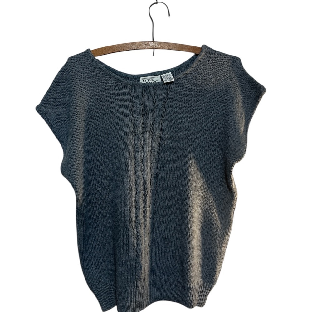 Vintage Gray Cable Knit Sweater Vest